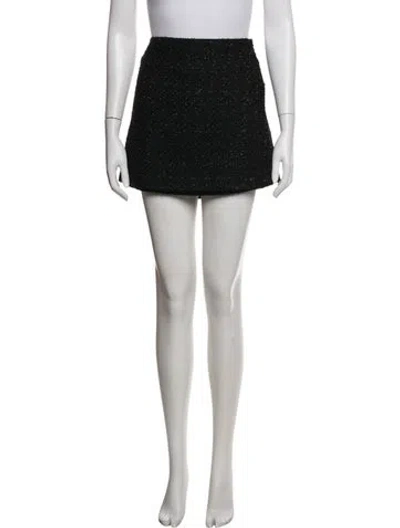 Pre-owned Hill House Home Tweed Pattern Mini Skirt In Black