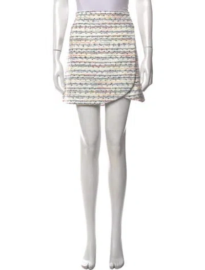 Pre-owned Hill House Home Tweed Pattern Mini Skirt In Metallic/white