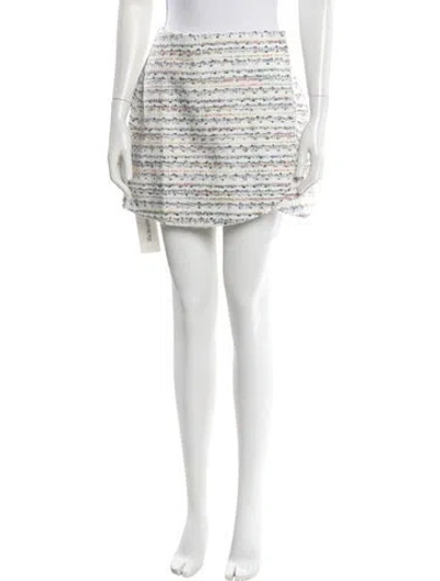 Pre-owned Hill House Home Tweed Pattern Mini Skirt In White
