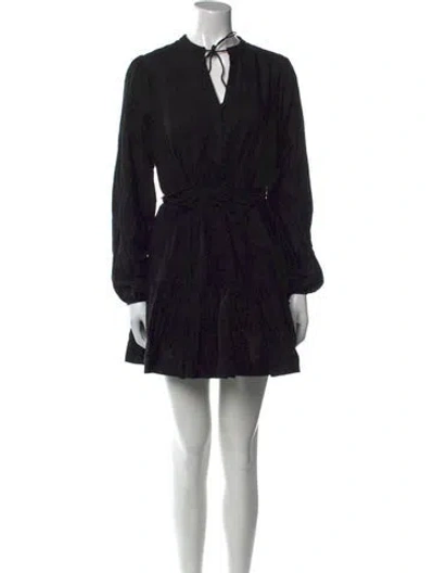 Pre-owned Hill House Home V-neck Mini Dress In Black