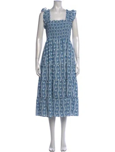 Pre-owned Hill House Home V-neck Mini Dress In Blue