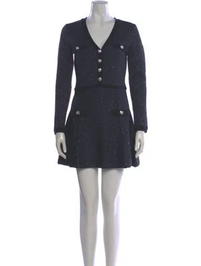 Pre-owned Hill House Home V-neck Mini Dress In Gray