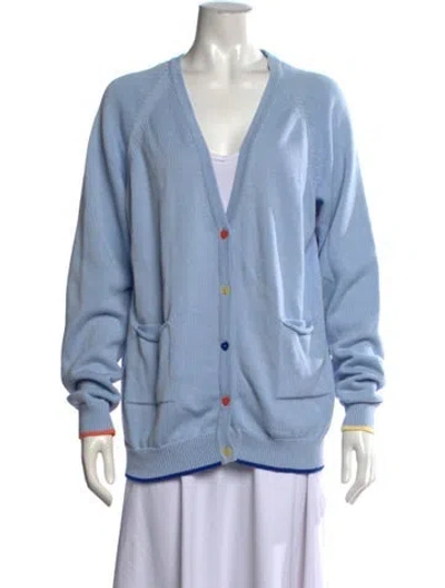 Pre-owned Hill House Home V-neck Sweater In Blue