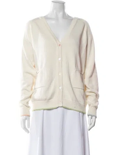 Pre-owned Hill House Home V-neck Sweater In Neutral