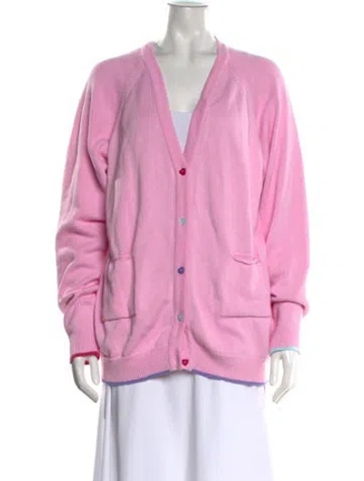 Pre-owned Hill House Home V-neck Sweater In Pink
