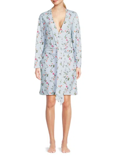 Hill House Home Women's Drew Print Belted Robe In Pond Floral