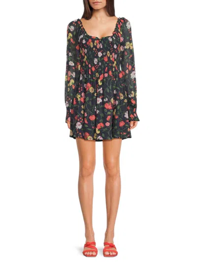 Hill House Home Women's Floral Cotton Minidress In Multi