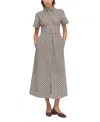 Hill House Home Women's The Carolina Shirt Dress In Chocolate Circular Lattice