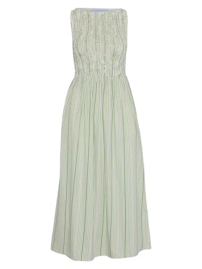 Hill House Home The Cosima Nap Dress Green Jacquard Stripe