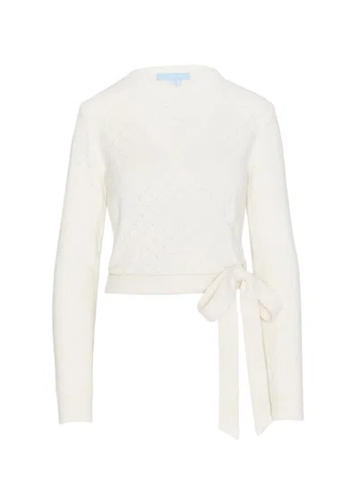 Hill House Home Women's The Deirdre Wrap Sweater In Ivory Pointelle