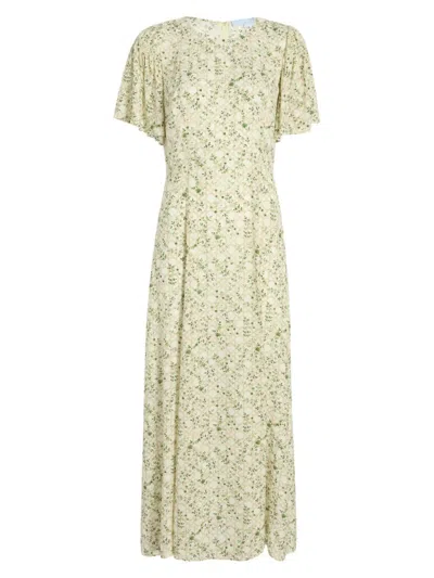 Hill House Home Women's The Dominique Dress In Basketweave Vine Yellow