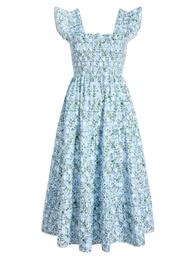 Hill House Home Women's The Ellie Nap Dress In Basketweave Vine Blue