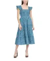 Hill House Home The Ellie Nap Dress In Navy Calico Trellis