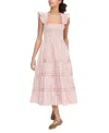 Hill House Home The Ellie Nap Dress Emma Ikat Stripe/pink Multi In Pink Emma Ikat Stripe
