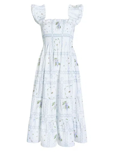 Hill House Home The Ellie Nap Dress Floral Patchwork/white