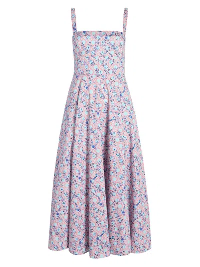 Hill House Home Women's The Margot Dress In Basketweave Vine Pink