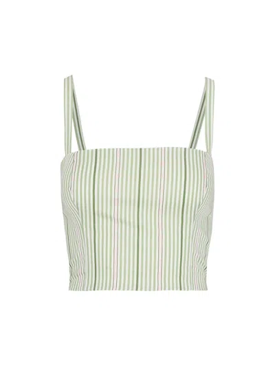 Hill House Home Miranda Stripe Crop Top In Green