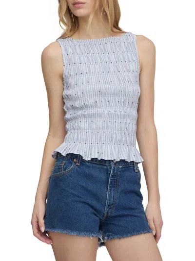 Hill House Home The Phoebe Smocked Sleeveless Top In Multi