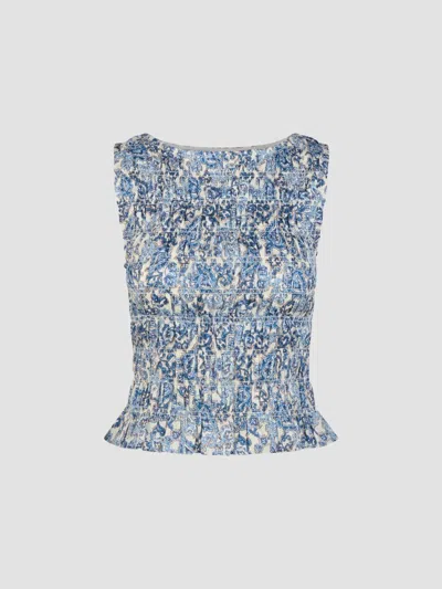 Hill House Home Women's The Phoebe Nap Top In Chedworth Paisley Blue
