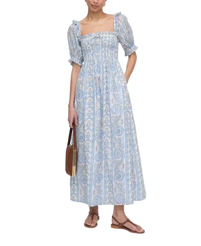 Hill House Home The Scarlett Nap Midi Dress Corsica Paisley Blue