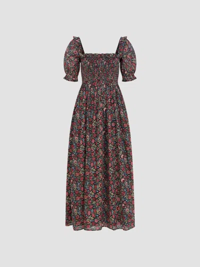 Hill House Home Women's The Scarlett Midi Nap Dress In Jacobean Sprig