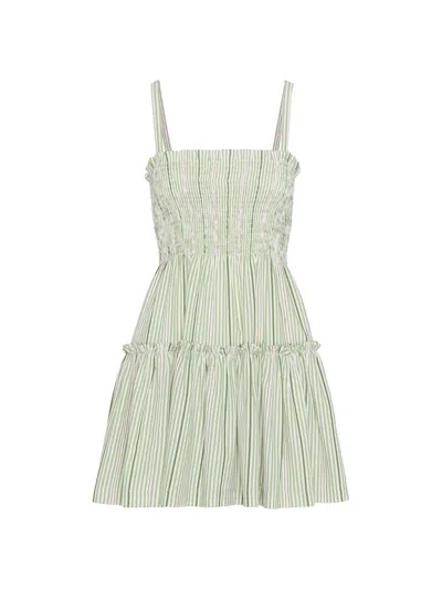 Hill House Home The Seraphina Stripe Nap Minidress In Green