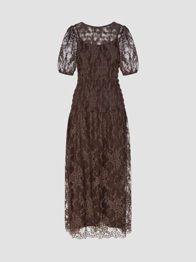 Hill House Home The Short Sleeve Dalia Nap Dress Chocolate In Brown