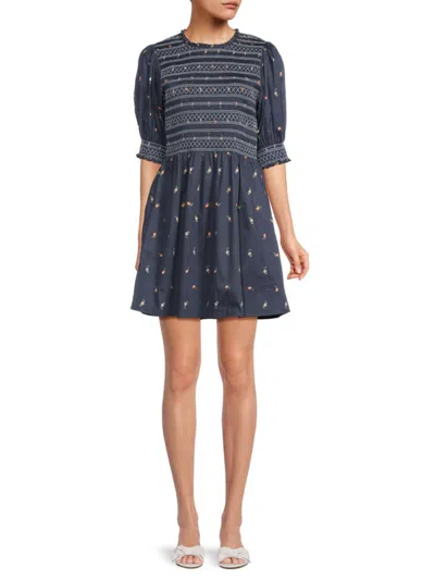Hill House Home Women's The Vivi Nap Cotton Minidress In Blue