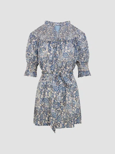 Hill House Home Women's The Zinnia Mini Nap Dress In Chedworth Paisley Blue