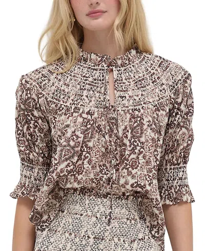 Hill House Home Women's The Zinnia Top In Chedworth Paisley Brown