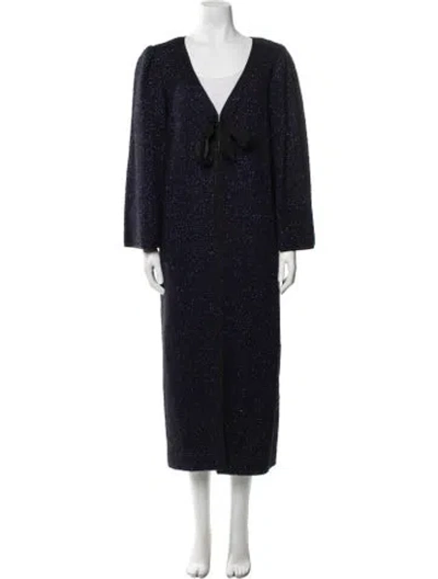 Pre-owned Hill House Home Wool Printed Faux Fur Coat