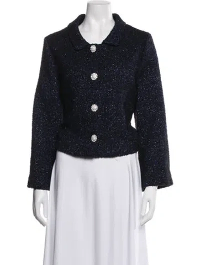 Pre-owned Hill House Home Wool Tweed Pattern Jacket In Multi