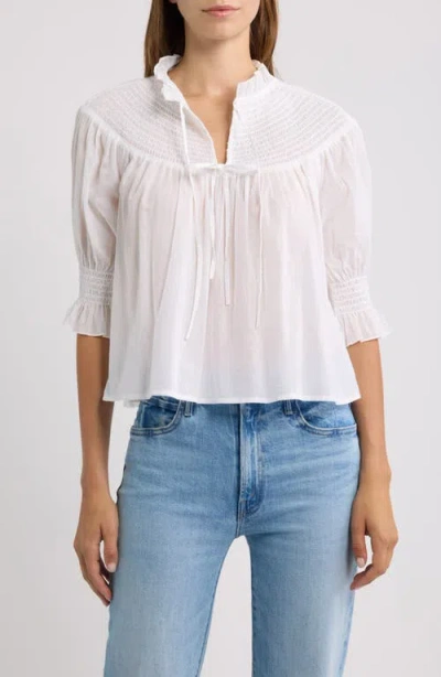 Hill House Home Zinnia Nap Smocked Cotton Top In White