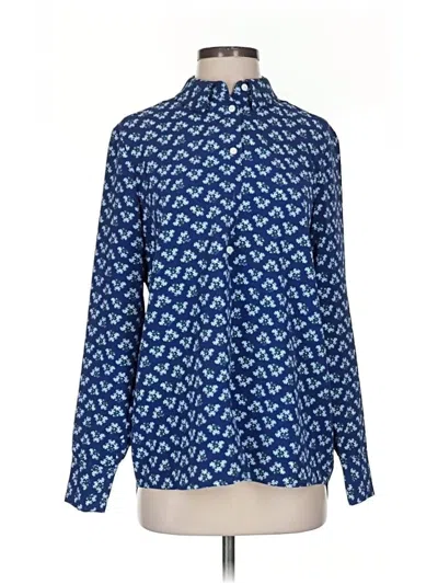 Pre-owned Hill House Long Sleeve Blouse In Blue