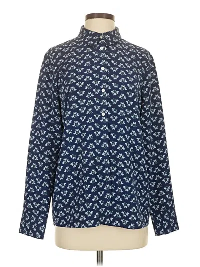 Pre-owned Hill House Long Sleeve Blouse In Blue