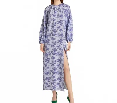 Hill House Simone Tonal Floral Open Back Maxi Dress In Purple In Neutral