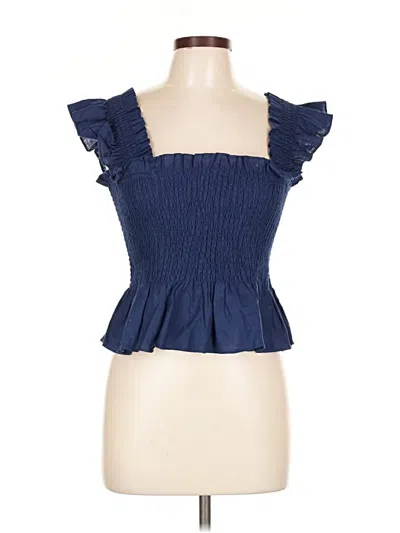 Pre-owned Hill House Sleeveless Blouse In Blue