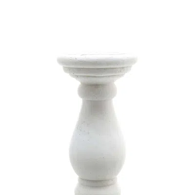 Hill Interiors Ceramic Matte Candle Holder (23cm X 11cm X 11cm) In White