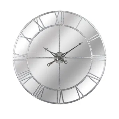 Hill Interiors Foil Mirrored Wall Clock (silver) (large) In Metallic