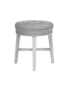 Hillsdale 18" Wood Sophia Tufted Backless Vanity Stool In Gray