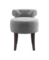 Hillsdale 22.5" Wood And Upholstered Lena Vanity Stool In Gray
