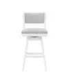 Hillsdale 37.75" Wood And Upholstered Clarion Counter Height Swivel Stool In Sea White