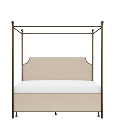 Hillsdale 52" Metal Mcarthur King Canopy Bed In Bronze,stone