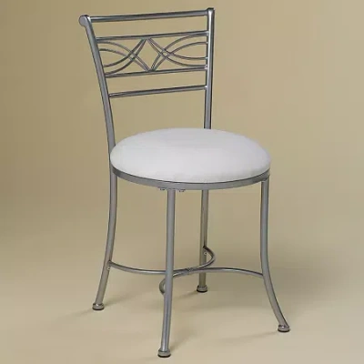 Hillsdale House Dutton Vanity Stool In Silver