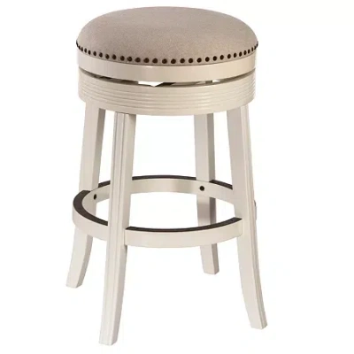 Hillsdale House Tillman Backless Swivel Counter Stool In White