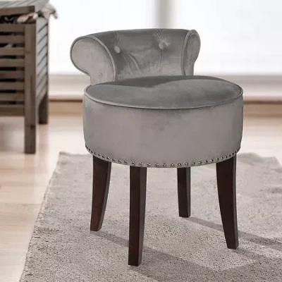 Hillsdale House Vanity Stool In Gray