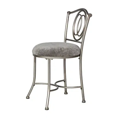 Hillsdale House Vanity Stool In Silver