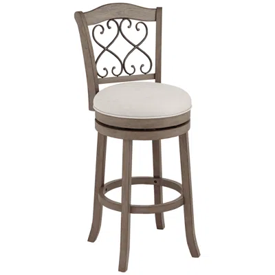 Hillsdale Newton 30" Stonewash Fabric And Wood Swivel Bar Stool
