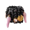 Hilo De Mar Women's Black / Gold Black And Gold Handknitted Ring - With Charms -elastic