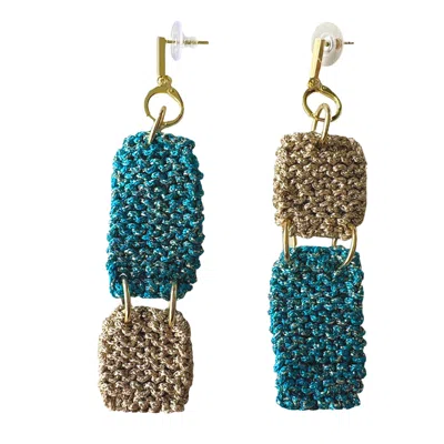 Hilo De Mar Women's Blue / Gold Handmade Earrings Blue & Gold